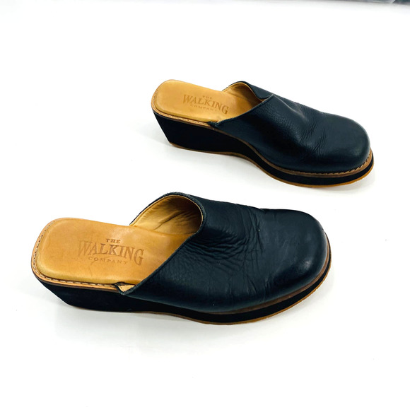 The Walking Company Shoes - The Walking Company Black Leather Comfort Mules Clogs Women's Size EU 38 US 7.5